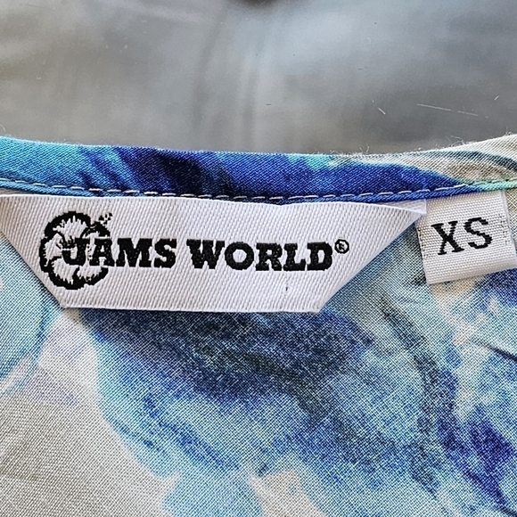 Jams World Sky Petal Blue Floral Top Size XS - Picture 11 of 12